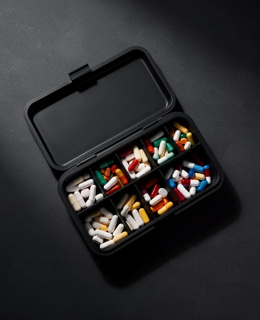 Weekly vitamin organizer with daily compartments